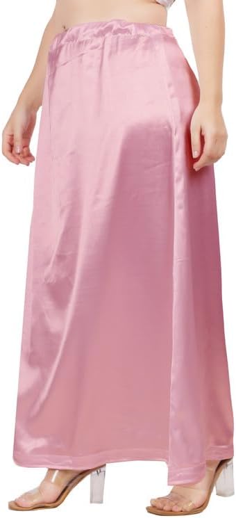 Women's Clothing Solid Satin Silk Petticoat Solid Soft & Smooth Satin Underskirt Sari - Image 4