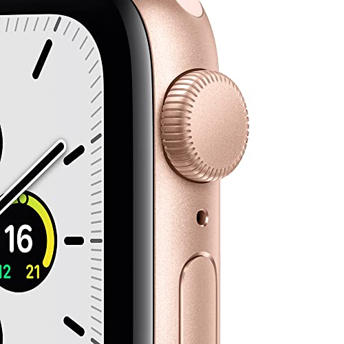 Apple Watch SE (GPS), Caixa em alumínio dourado de 44 mm com Pulseira esportiva luz das estrelas