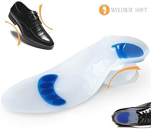 Silicone Shoe Insoles Gel Shoe Inserts Soft Shoe Cushion Best Foot Relief Massaging Arch Support Breathable - 1 Pack EUR 39-40/ 25.0 cm