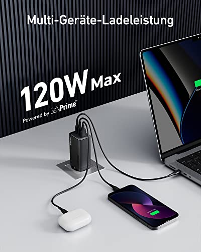 Anker USB C Ladegerät, Anker 737 Charger GaNPrime 120W, PPS 3-Port schnell kompakt, Netzteil für MacBook Pro/Air, iPad… – Bild 3