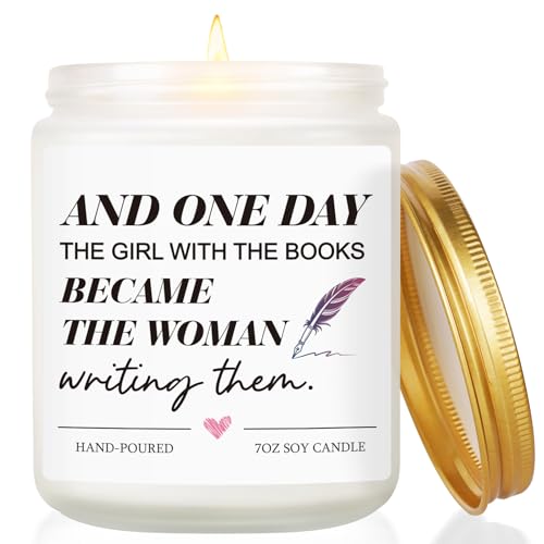 Author Gifts for Women, Men, Cool Gifts for Writers - Handmade Lavender Soy Wax Candle, Funny...