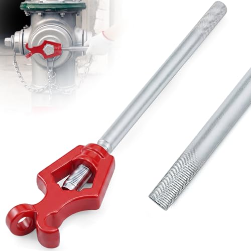 Image of Tandefio 1 Pcs Fire Hydrant Wrench, Pentagon 1-3 /4 inch /square 1-1 /4 inch, Red