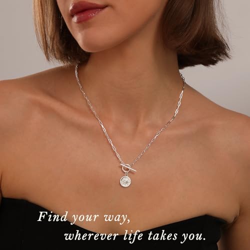 Image of Gold Silver Necklace for Women, Dainty Cubic Zirconia Pendant
