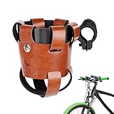Getränkehalter für Fahrrad, Käfig mit Lederbezug, Fahrrad-Wasserflaschenhalter...