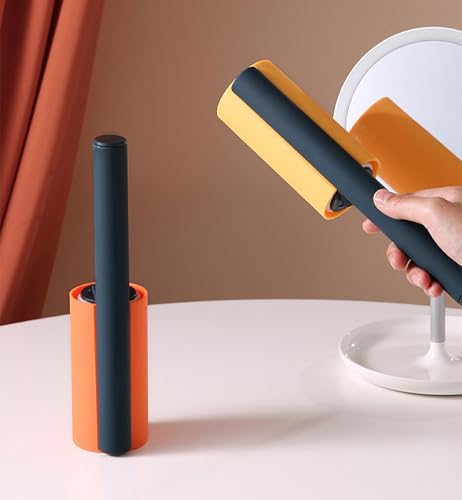 Image of House of Quirk Portable Lint Roller for Pet Hair - 4-Pack, 240 Sheets Total (60 Sheets Each), Hair Remover for Clothes & Furniture, Dogs & Cats (Orange)