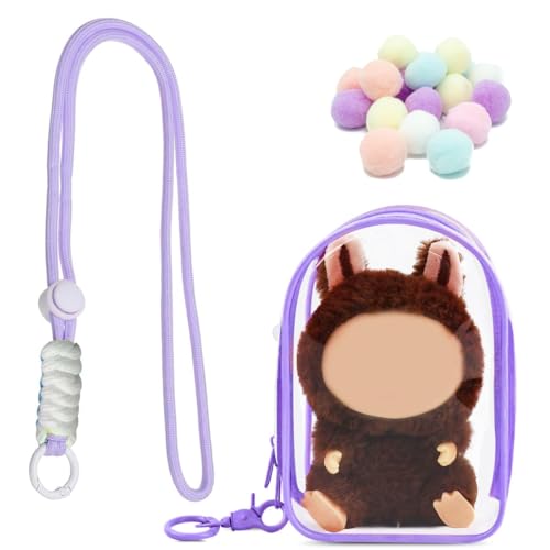 NHQZ Protective Case for labobo avec poupée de Dessin animé,Comprenant Un Porte-clés et bandoulière et Un Pompon,pochette de poupée,accessoires pour...