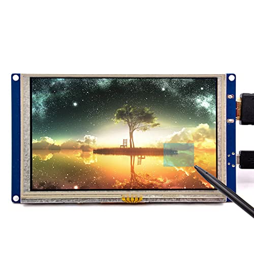 GeeekPi 5 Zoll HDMI Monitor LCD resistiven Touch Screen 800x480 LCD Display USB Schnittstelle für Himbeere Pi 3/2 Modell B/B + & Banana Pi (Plug and Play Free Driver)