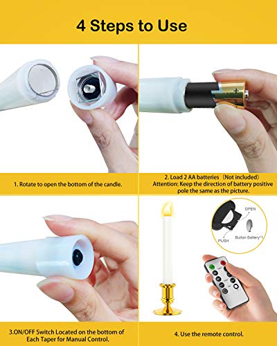 Image of RONXS LED Window Candles with Timer, Flameless Battery Operated 6pcs
