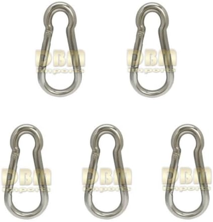 5 PC 1/2'' x 5 1/2" Spring Snap Hook Carabiner Stainless Steel 316 Marine Grade