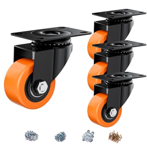 2.5" Swivel Plate Casters Set of 4 Heavy Duty 800 lbs