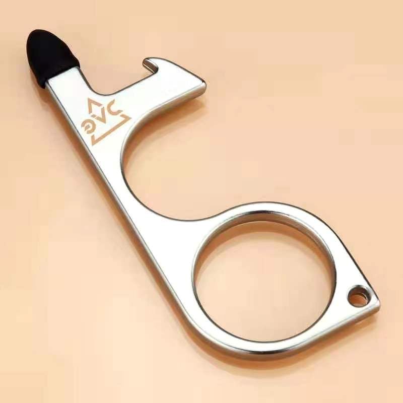 DAG Gear No Touch Multitool - Touchless Door Opener - Stylus for use on Keypads, Touchscreens, and POS Terminals (2, Silver)