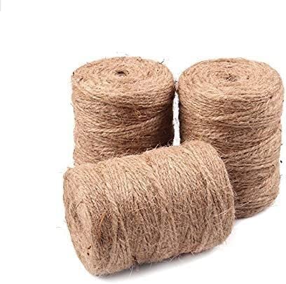 Naturalny sznurek jutowy, 100 Meters Natural Burlap Hessian Jute Twine 4mm