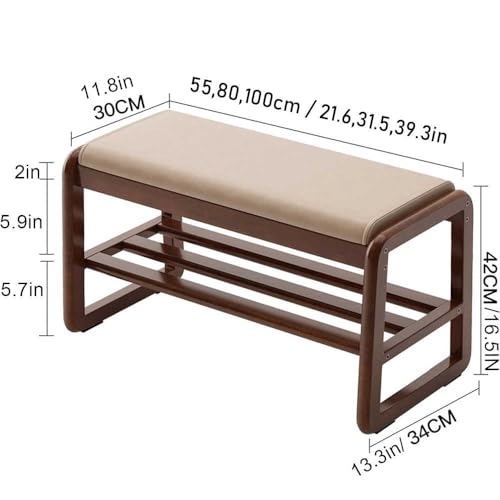 Banc à chaussures en bois robuste et facile à monter avec assise - 2