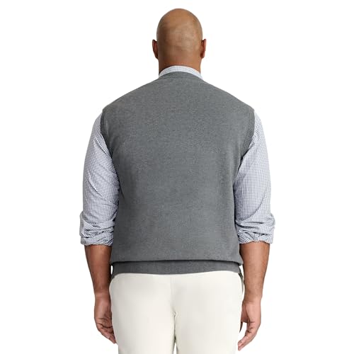 Image of Izod Men's Big and Tall Premium Essentials Solid V-Neck 12 Gauge Vest Pullover
