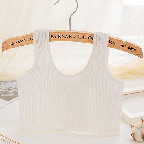 Betadog Girls' Undershirt Girls Sports Bra Girls' Cotton Built-up Stretch Sports Bra Training Cotton (White, 6-9 Years)3