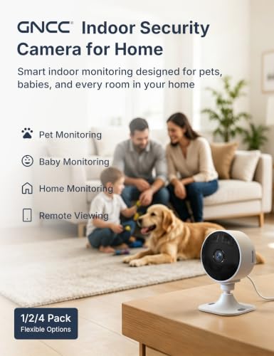 GNCC 2.4GHz Indoor Security Camera for Home, 1080P Baby & Pet Cam, 4-Pack - Image 2