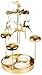 Produktbild BRUBAKER Lichter Glockenspiel aus Metall - Karussell Kerzenhalter mit Rentieren inkl. 3 Teelichter - Drehende Tischpyramide - Kerzenständer Teelichtkarussell für Weihnachten als Tischdeko - Gold