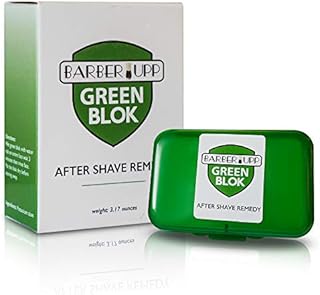 BarberUpp Alum Block, After Shave,100% Alum, Shaving Accessory, (3.5 oz / 100 grams) Storage Case Included,Styptic skin soothing Alum Green Blok.