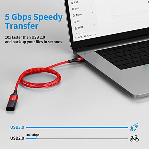 XGMATT USB 3.0 Extension Cable 3M 2Pack,USB A Male to A Female Cable USB Extension Lead High Speed Data Transfer Compatible for Printer Scanner - Image 3