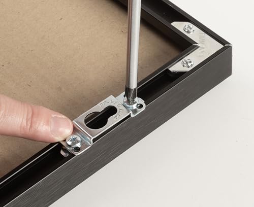 Image of Fletcher Picture Perfect No-Wire Hanging Kit for Metal Picture Frames | Keeps Frames Level with Flush Mount Hardware for Wall Art, Mirrors & Signs | Supports up to 50lbs.