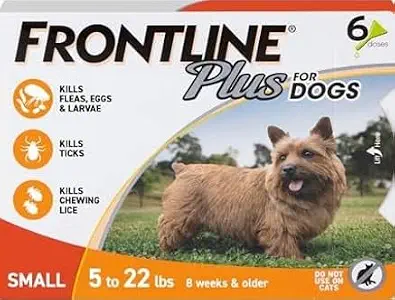 FRONTLINE Plus Flea and Tick Spot Treatment for Small Dogs 5-22 lbs - 6 Month Supply, Kills Fleas, Ticks, Lice, Orange, Waterproof Formula