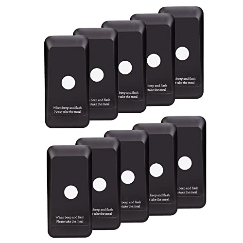Retekess TD157 Restaurant Pager Empfänger Kompatibel mit Retekess TD157 Drahtloses Anrufsystem 300mAh 48 Stunden 300M Cafe Pizzeria Hotel Krankenhaus(Schwarz, 10 Pager)