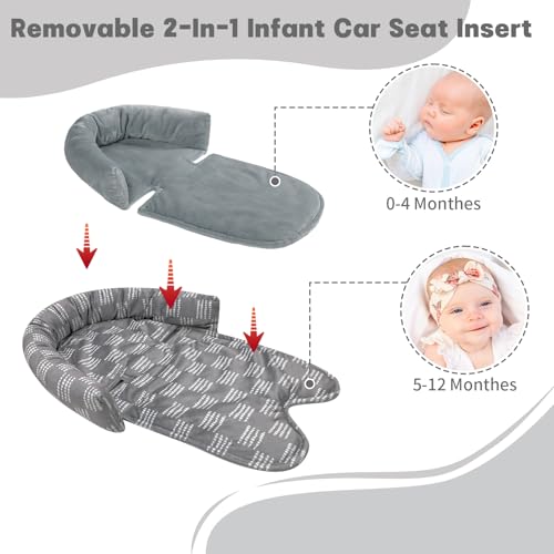 Cojín reductor para asiento de bebé gris, soporte ultra suave miniatura 2