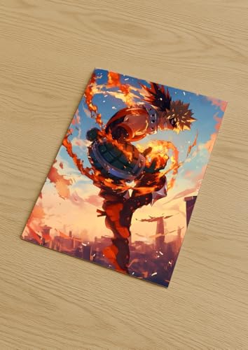 Image of NIJUKA Anime Printed A4 Size Metal sheet Poster For Home And Room Decoration | For Anime Art Fans Boys And Girls (Kanchan Explosion boy)