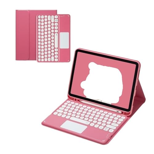 Teclas redondas QWERTY en funda para iPad Pro 11 con panel táctil rojo