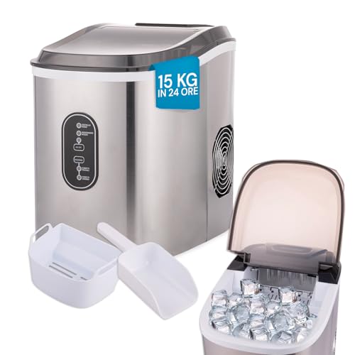Wintem - Macchina Ghiaccio 15Kg/24h 105W in Acciaio Inox con...