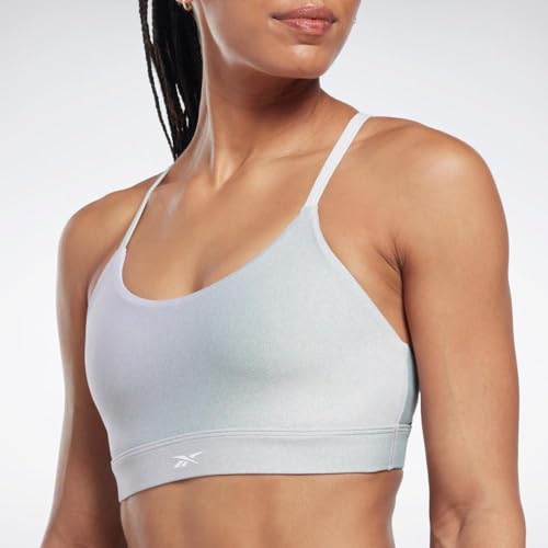 Image of Reebok Women's Satin 91% PES /9% El-Interlock-Hydrophilic Finish /Print-Digital Sublimation-Disperse Classic Workout Sports Bra