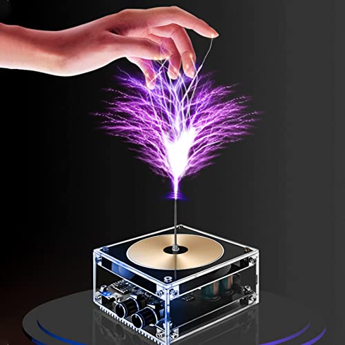 Teslaspule Bluetooth Mini Musik Tesla Spule Bogen Plasma Lautsprecher Tesla Coil Berührbare DIY Spule Drahtloses Desktop Spielzeug Lightning Länge 10cm Tesla Spulen Science Experiment Erwachsener
