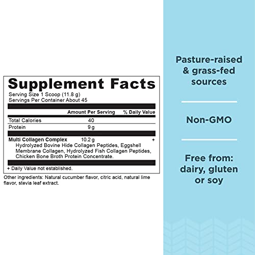 Ancient Nutrition Multi Collagen Protein Powder, Strawberry Lemonade, 45 Servings + Multi Collagen Protein Powder, Cucumber Lime, 45 Servings #TOP18