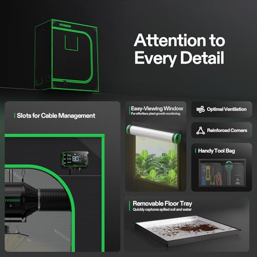 Image of VIVOSUN 30 inchx18 inchx36 inch Mylar Hydroponic Grow Tent with Observation Window and Floor Tray for Indoor Plant Growing