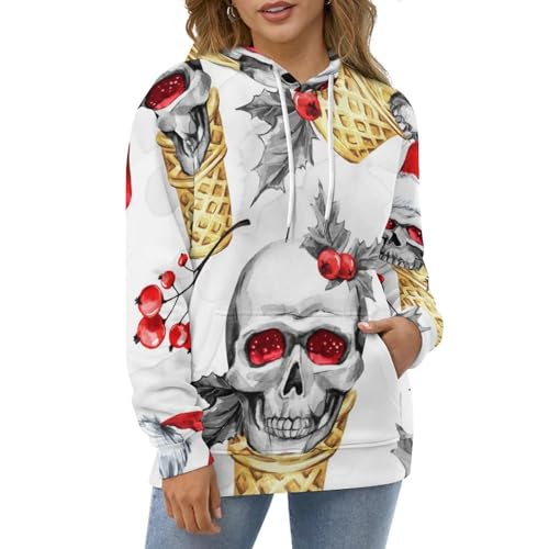 Sweatshirt pull Crâne de Noël unisexe, le cadeau original à manches longues taille S - 5