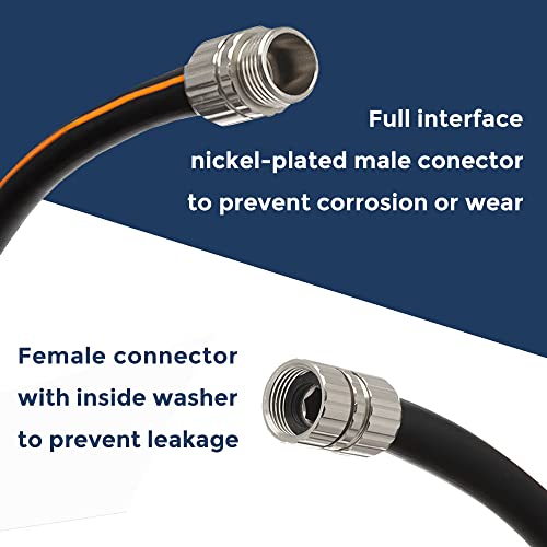 Giraffe Tools Leader Hose 5 Ft, 5/8" Rubber Water Hose With Custom Length, Heavy Duty, No Kink, Flexible Garden Hose With Male To Female Fittings For Garden & Yard #TOP2