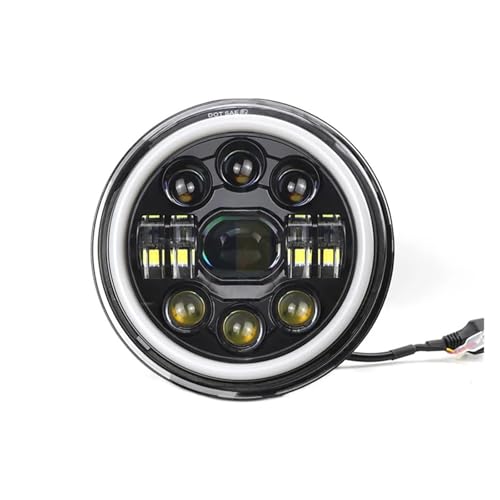 Phare de moto LED de 7 pouces rond universel DRL antibrouillard auto