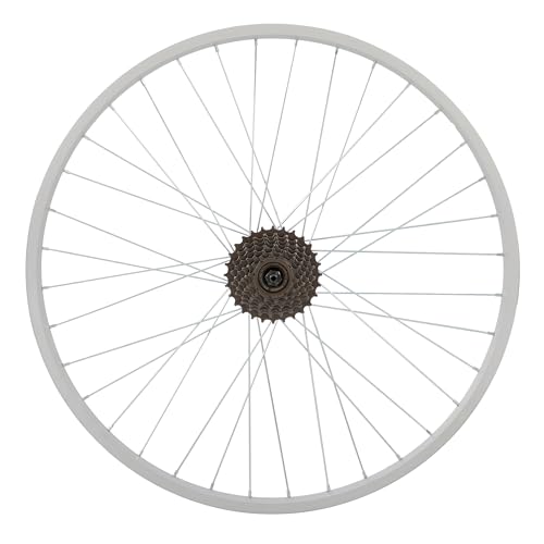 HILAND 28 Zoll Fahrrad Hinterrad mit 7 Fach Freilauf für Mountainbike MTB Silber Aluminium