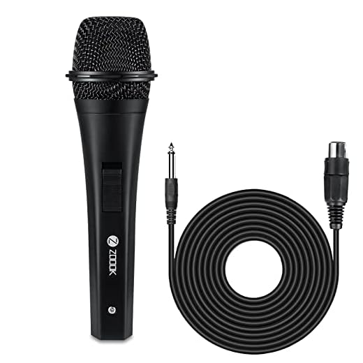 Zoook Karaoke Wired Microphone for Singing/Kids/Speaker/Party/System/cardoid Vocal unidirectional Dynamic Microphone with 10 feet XLR Cable for Stage/Speech/Performance/Podium -1 Year Warranty