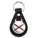 Black Leather Alabama State Flag Keychain
