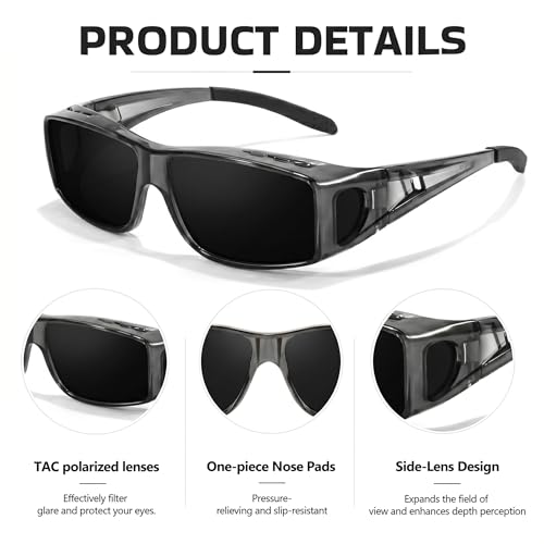 Image of SIPHEW Mirrored Sunglasses Polarized Fit Over Glasses for Men&Women