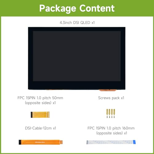 Image of waveshare 4.3inch QLED Display, Compatible with Raspberry Pi 5 /4B /3B+ /3A+ /3B /2B /B+ /A+ /CM3 /3+ /4, DSI Interface, 800 x 480 Resolution, Integrated Structure,