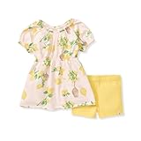 Burt's Bees Baby - Baby Girls Top and Shorts Set, Short Sleeve Tunic and Shorts Bundle, 100% Organic Cotton