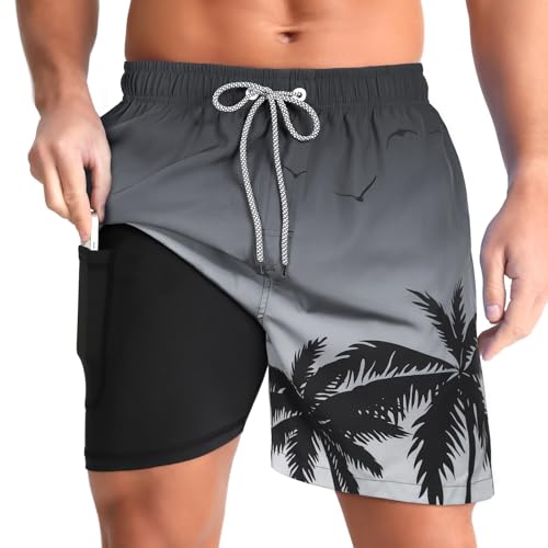 zeetoo Mens Swim Trunks with Compression Liner 5