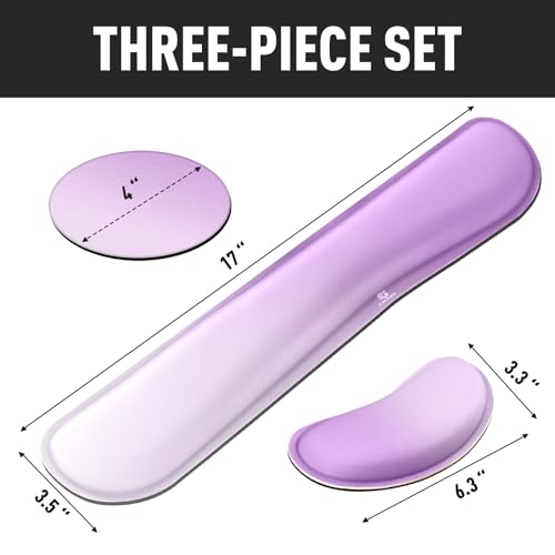 Image of Gimars Upgrade Enlarge Silky Gel Memory Foam Keyboard Wrist Rest, Wrist Rest for Computer Keyboard, Ergonomic Mouse pad Rests for Typing Pain Relief, Wrist Support for Office, Gaming, Purple Gradient