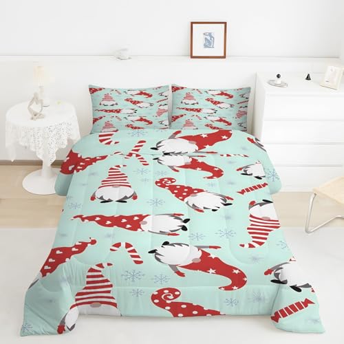 ノーム羽毛布団 3Dキャンディケーン掛け布団 ド ソフト 冬 キルト オールシーズン被子ソフトふわふわマイクロファイバーウォッャブル 掛け布団暖かい ふわふわ 暖かい羽毛布団軽量 通気 羽根布団150x210cm + 2枚枕カバー・43X63cmY194