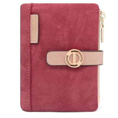 Monedero de Cuero PU para Mujer - Cartera Pequeña Formato Corto con Cremallera, 7 Ranuras para Tarjetas y Bolsillo