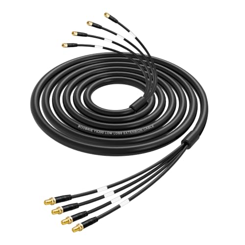 20ft Upgraded Quad-200 SMA 4-in-1 Extension Cable, Ultra Low Loss SMA Male to Female Coaxial for T-Mobile/Verizon/AT&amp;T– Better Than Quad195