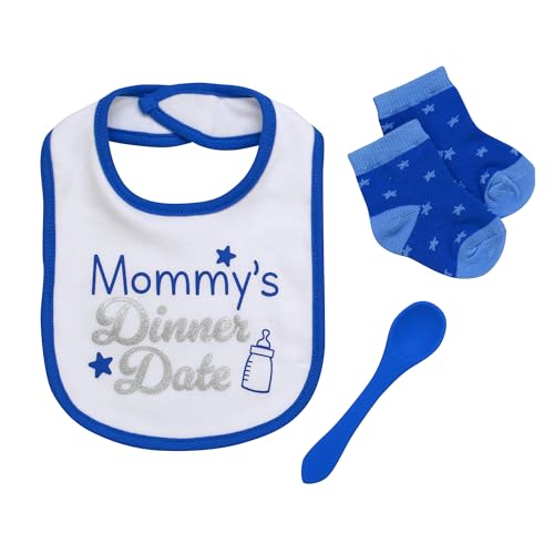 3 Piece Set for Baby with Bib, Food Grade Silicone Spoon and Matching Socks2