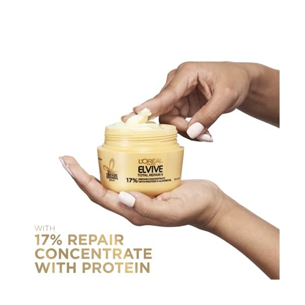 L'Oreal Paris Elvive Total Repair 5 Damage-Erasing Balm with Almond and Protein, 8.5 Ounce